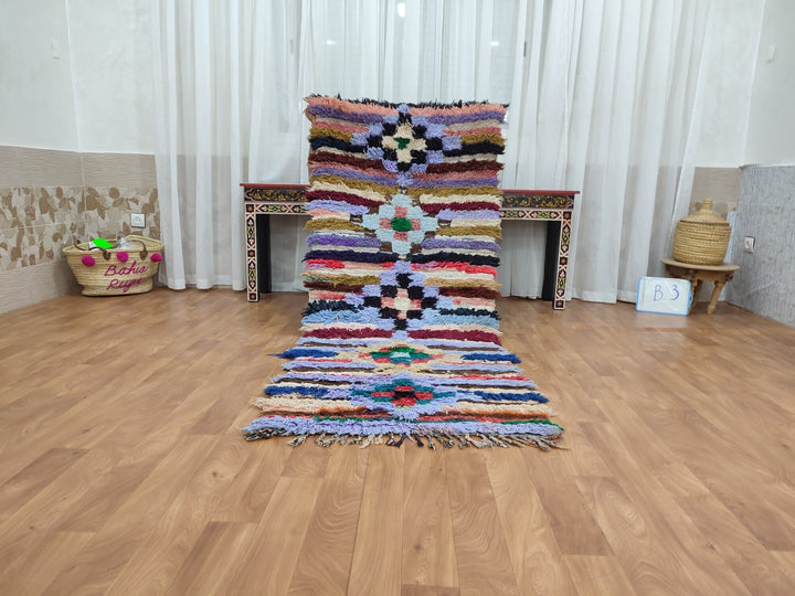  moroccan berber, colorful moroccan runner rug, moroccan rug boucherouite, area rug,  rag rug, wall hanging,glaoui  rug