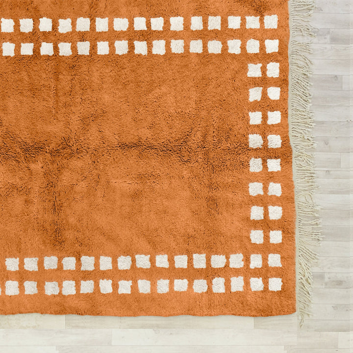 Custom Beni Ourain Moroccan checkerboard rug for bedroom and living room
