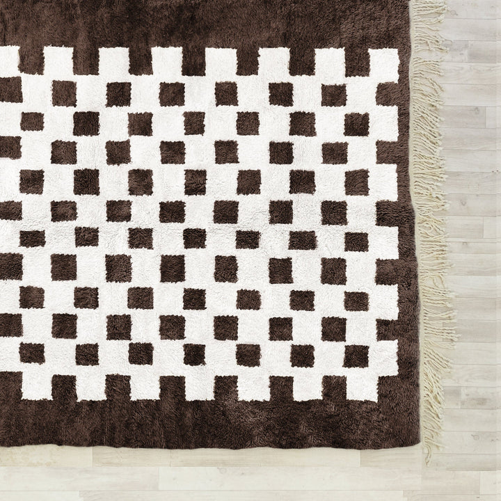 Berber Checkered Rug, Checkerboard Custom Rug, Area Rug for living room, bedroom, or kitchen