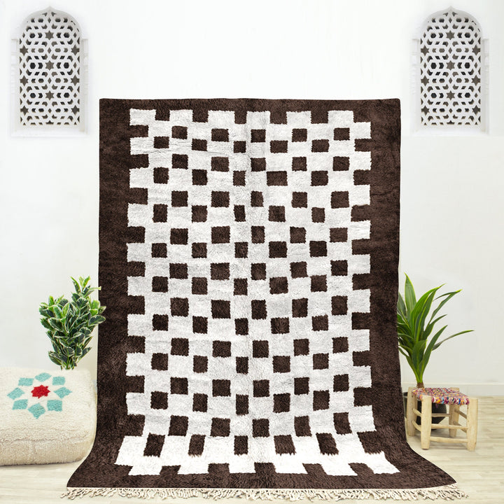 Berber Checkered Rug, Checkerboard Custom Rug, Area Rug for living room, bedroom, or kitchen