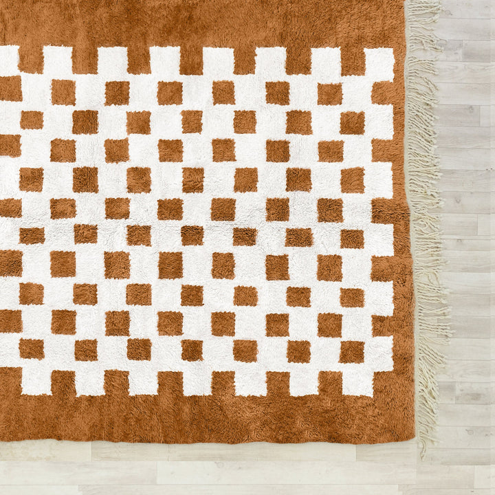 Beni ourain checkered rug, Moroccan Berber checkerboard Area Rug, Handmade custom moroccan rug