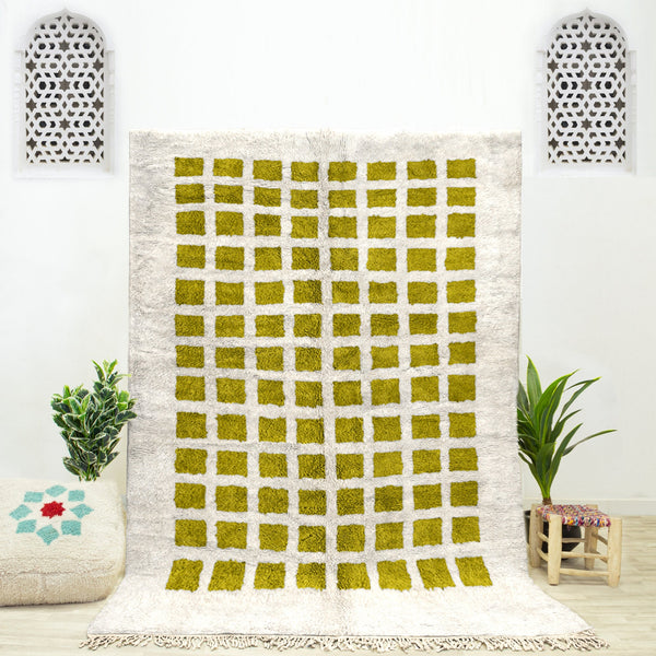 Beni ourain checkered rug, Moroccan Berber checkerboard Area Rug, Handmade custom moroccan rug