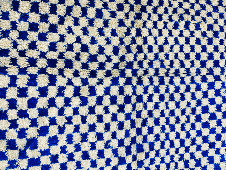 Moroccan rug Blue  Moroccan rug checkerborad  custom area Blue rug  Beni ourain rug  Home decor rug  Moroccan Blue rug  Blue rug