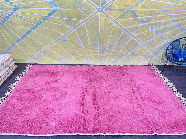 Custom Pink Moroccan rug  New beni ourain rug  Hand knotted rug  Stunning Berber Carpet  Lu floor rug