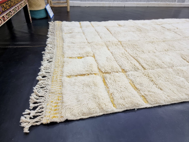 ARTISTIC MRIRT RUG, White Handmade Moroccan Rug , Berber Rug, Tribal Rug, Sheep Wool Rug, Checkered Rug, Off White Wool Rug, Area Rug