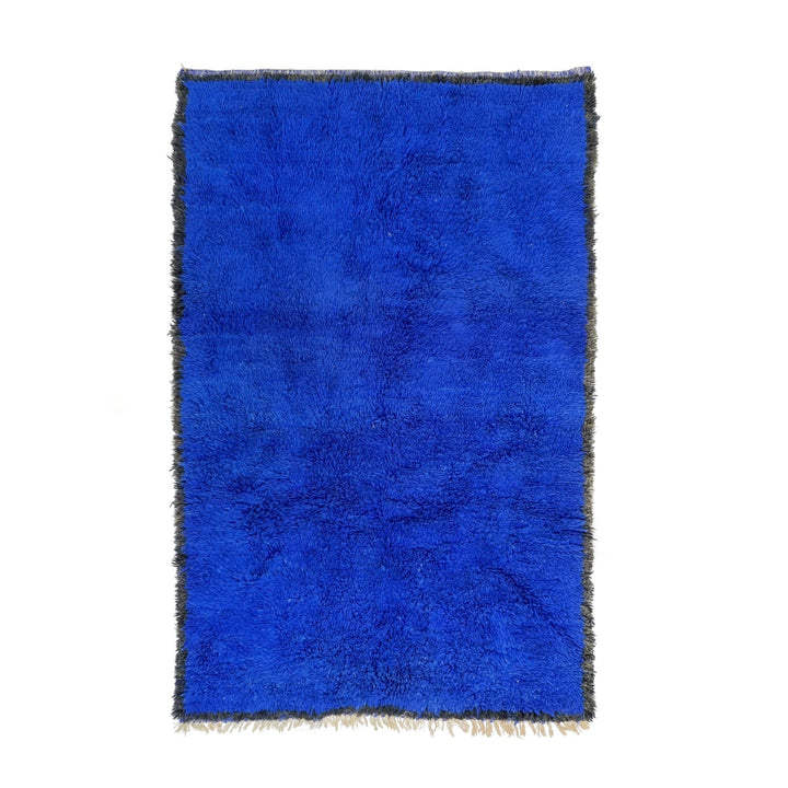 UNIQUE BENIOURAIN RUG, Moroccan Rug , Royal Blue Rug, Solid Rug, Handmade Rug, Handwoven Rug, Area Rug, Bohemian Rug, Boho Rug, Plain Rug