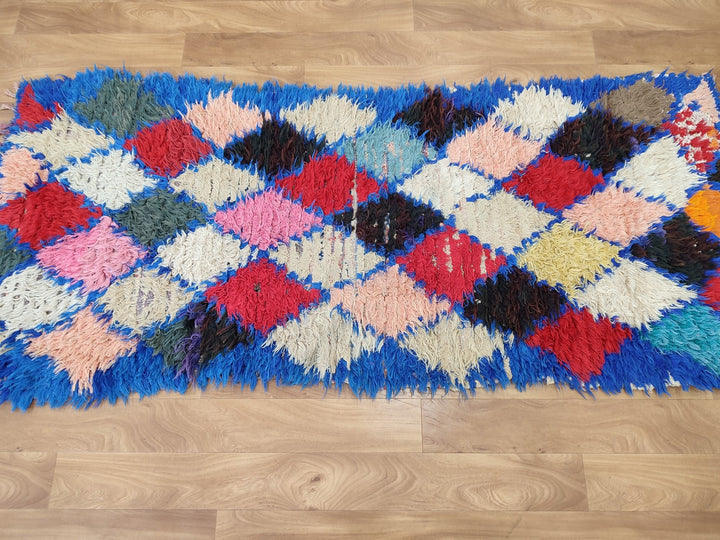  moroccan berber, colorful moroccan runner rug, moroccan rug boucherouite, area rug,  rag rug, wall hanging,glaoui  rug