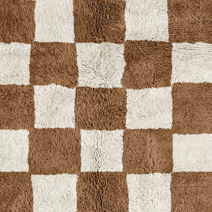 Brown Checkered Rug, Moroccan Shag Rug, Checkerboard Rug, Checkered , Checkered Area Rug