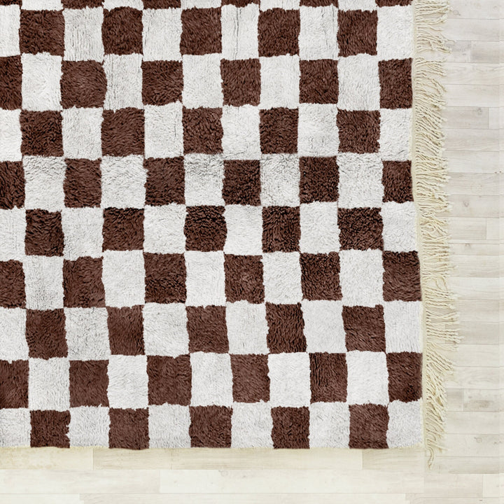 Beni ourain checkered rug, Moroccan Berber checkerboard Area Rug, Handmade custom moroccan rug