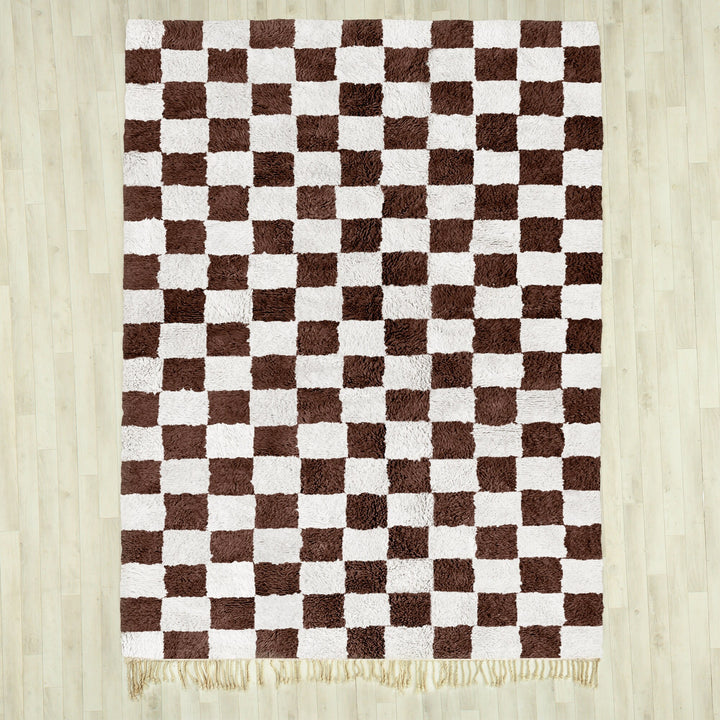 Beni ourain checkered rug, Moroccan Berber checkerboard Area Rug, Handmade custom moroccan rug