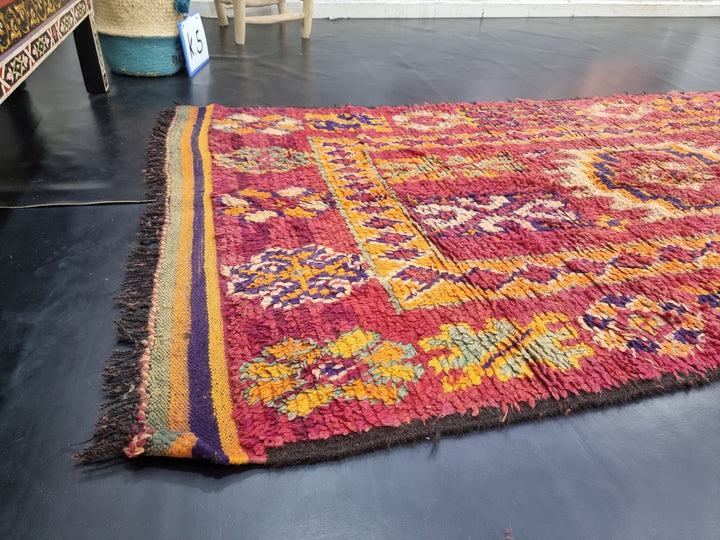  moroccan rug, handwoven benimguiled rug, red and orange rug, handmade  rug, berber rug, , heirloom rug, baluch rug