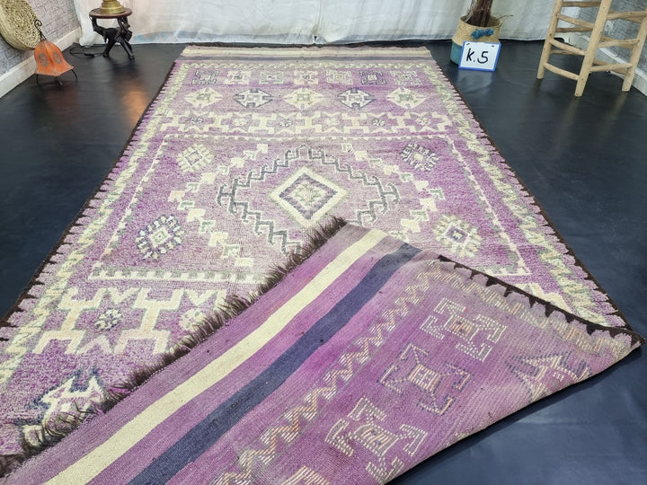 beni mguiled rug, faded purple rug, moroccan berber symbols rug,  rug, unique handmade rug, wool rug,baluch rug, , berber rug