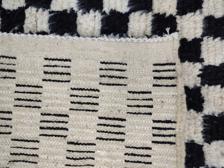 Moroccan Rug, Checker black and white Rug, Custom Rug Handmade Rug, Beni Ourain Rug, Tribal Berber Rug, Authentic Checkered Carpet, Soft Rug