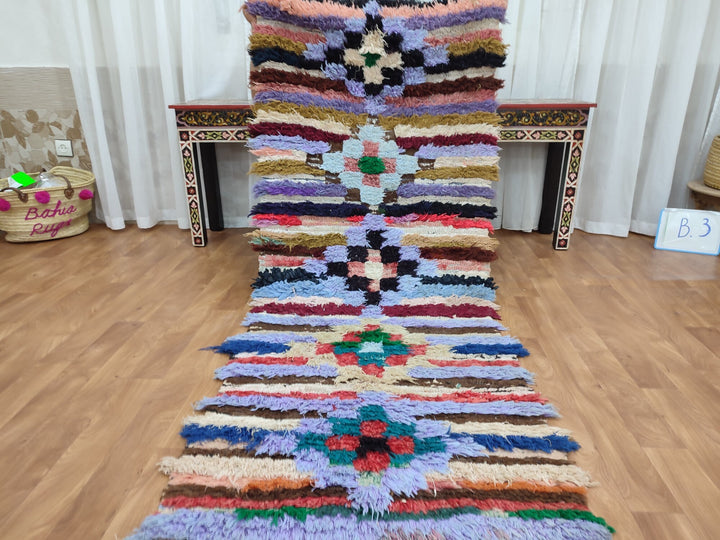  moroccan berber, colorful moroccan runner rug, moroccan rug boucherouite, area rug,  rag rug, wall hanging,glaoui  rug