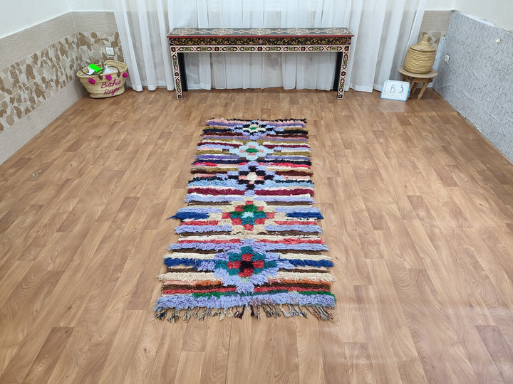  moroccan berber, colorful moroccan runner rug, moroccan rug boucherouite, area rug,  rag rug, wall hanging,glaoui  rug