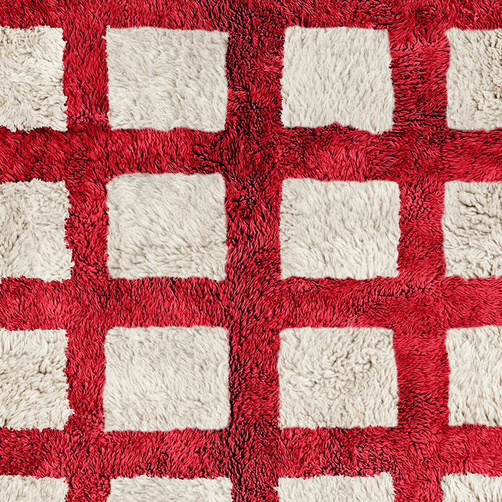 checkered area rug, moroccan rug, red rug, beni ourain rug, handmade rug,  rug, checkerboard rug, area rug , wool rug