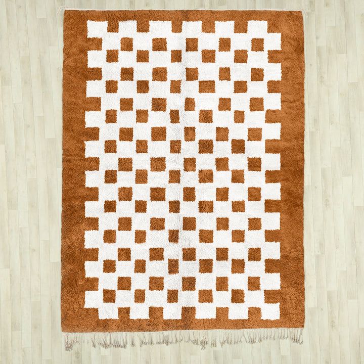 Beni ourain checkered rug, Moroccan Berber checkerboard Area Rug, Handmade custom moroccan rug