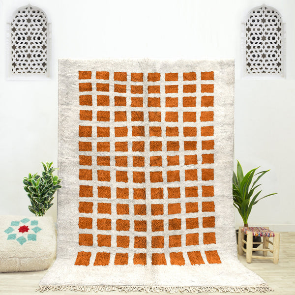 Berber Checkered Rug, Checkerboard Custom Rug, Area Rug for living room, bedroom, or kitchen