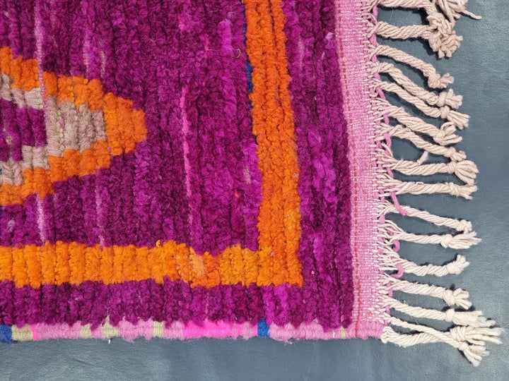 STUNNING MOROCCAN RUG, Beniourain Rug , Orange  Purple Rug, AbstractRug, Handmade Rug, Area Rug, Handwoven Rug, Berber Rug, Funky Rug