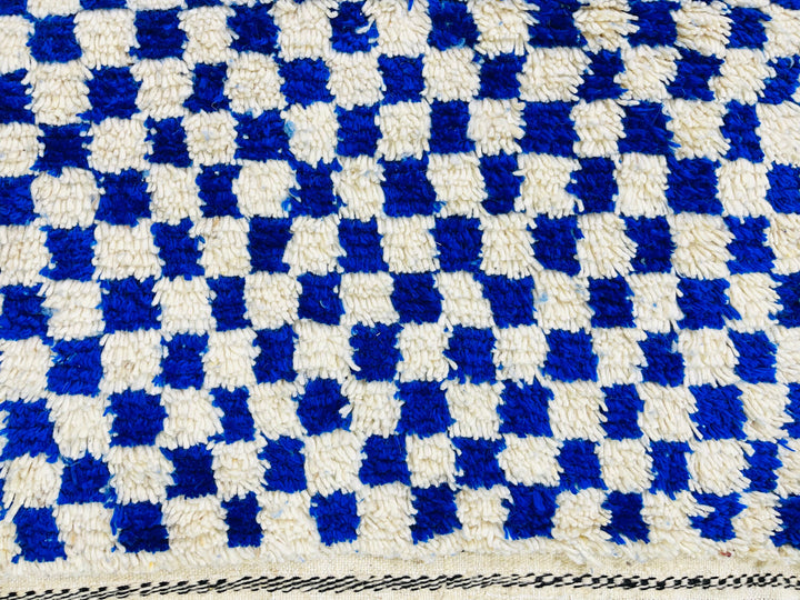 Moroccan rug Blue  Moroccan rug checkerborad  custom area Blue rug  Beni ourain rug  Home decor rug  Moroccan Blue rug  Blue rug