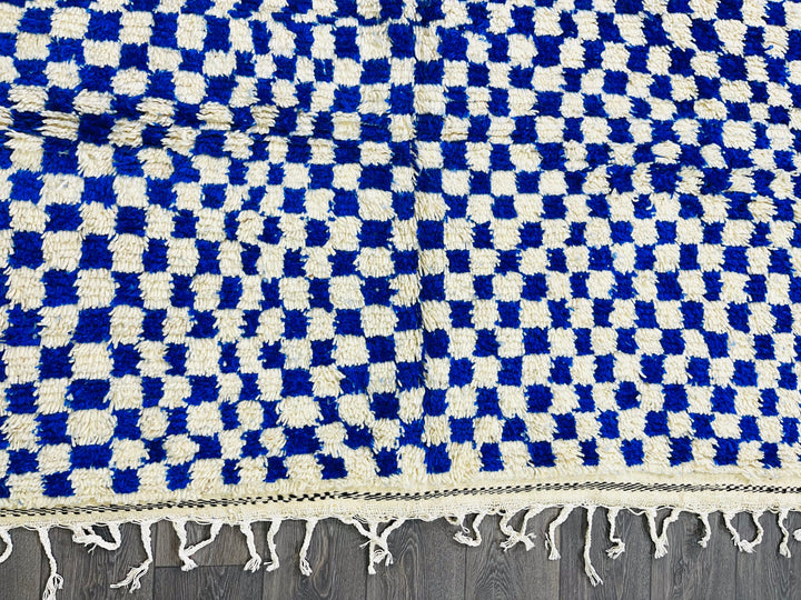 Moroccan rug Blue  Moroccan rug checkerborad  custom area Blue rug  Beni ourain rug  Home decor rug  Moroccan Blue rug  Blue rug