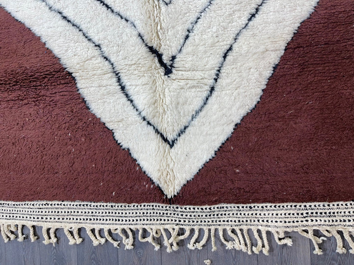 Fabulous Moroccan Rug, Scandinavian Area Rug, Beni Ourain Rug  Berber Wool Rug, White and Brown Rug, Beniourain Rug  