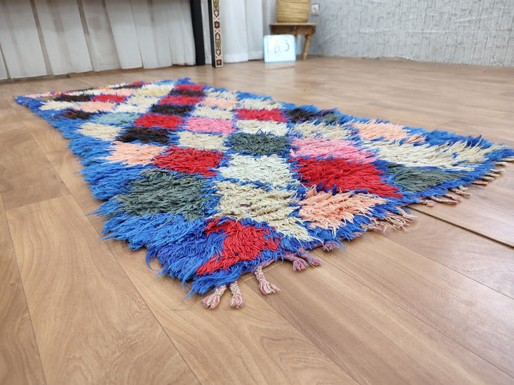  moroccan berber, colorful moroccan runner rug, moroccan rug boucherouite, area rug,  rag rug, wall hanging,glaoui  rug