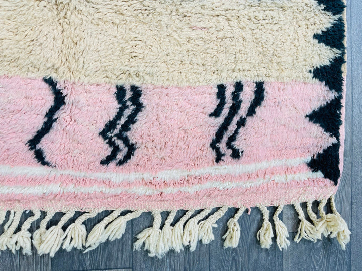 moroccan rug pink   rug  berber rug pink  handmade wool rug beni ourain rug  rose tapis