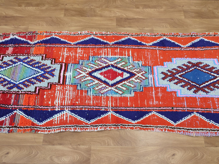 amazing moroccan rug,  berber runner rug, red and purple rug, handmade woolcotton rug, tribal geometric rug, authentic moroccan rug.