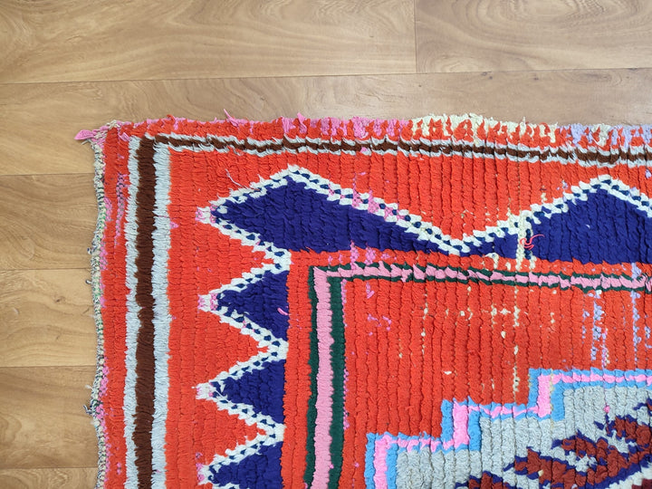 amazing moroccan rug,  berber runner rug, red and purple rug, handmade woolcotton rug, tribal geometric rug, authentic moroccan rug.