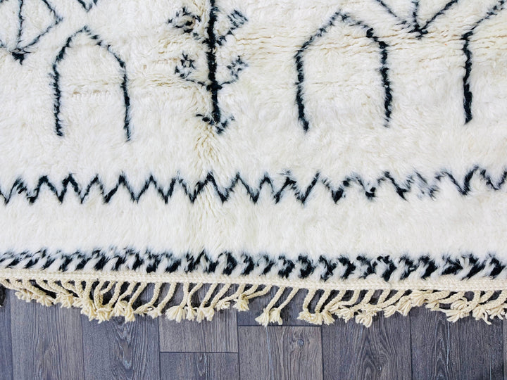 STUNNING MOROCCAN RUG, Beniourain Wool Rug, Black  White Rug, Striped Rug, Handmade Rug, Area Rug, Handwoven Rug, Berber Rug  