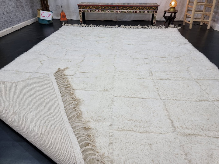 STUNNING MOROCCAN RUG, Beniourain Wool Rug, Off White Rug, Checkered Rug, Handmade Rug, Area Rug, Handwoven Rug, Berber Rug, Tued Wool Rug