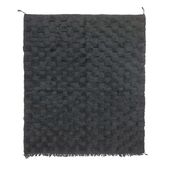 AMAZING BENIOURAIN RUG, Handmade Wool Rug, Tufted Black Rug, Berber Rug, Checkered Rug, Tribal Rug, Area Rug, Handwoven rug, Sheep Wool Rug