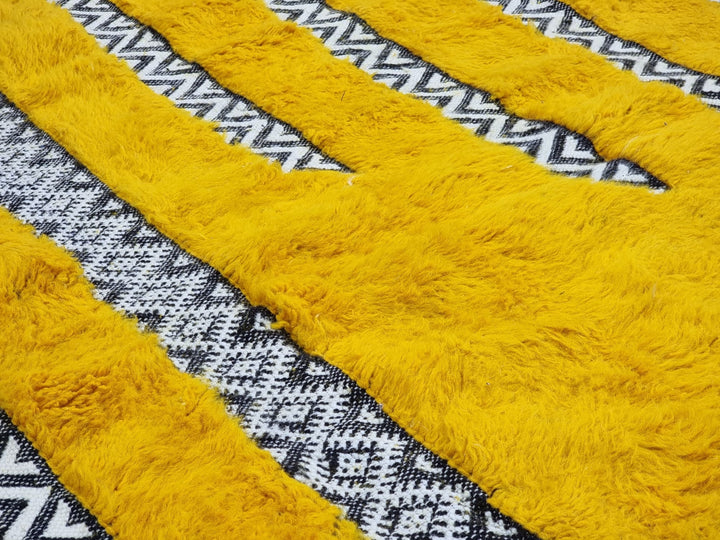 UNIQUE BENIOURAIN RUG, Handmade Rug , Moroccan Rug, Mustard Rug, Beniourain Wool Rug, Berber Rug, Tufted Rug, Navajo Fluffy Rug, Area Rug