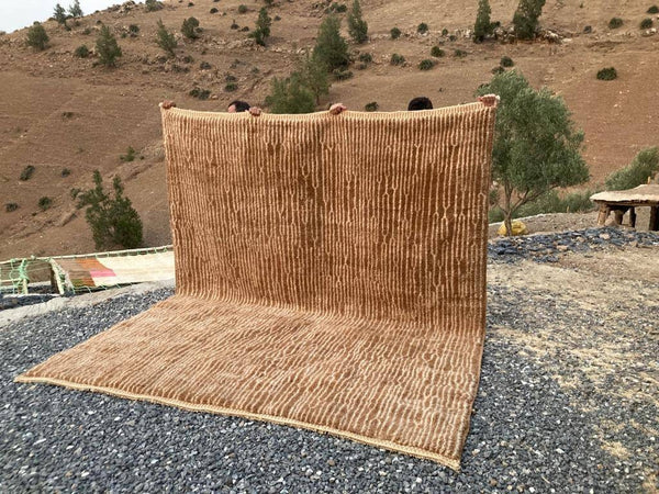 Moroccan rug , Beni Mrirt rug, Premium quality Moroccan rug, Modern artwork, Handwoven large Shaggy rug, Abstract art, Brown rug