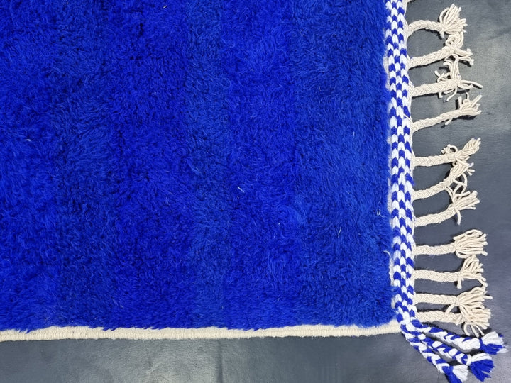 GORGEOUS BENIOURAIN RUG, Sheep Wool Rug, Moroccan Rug , Royal Blue Rug, Geometric Wool Rug, Handwoven Rug, Azilal Rug, Berber Area Rug