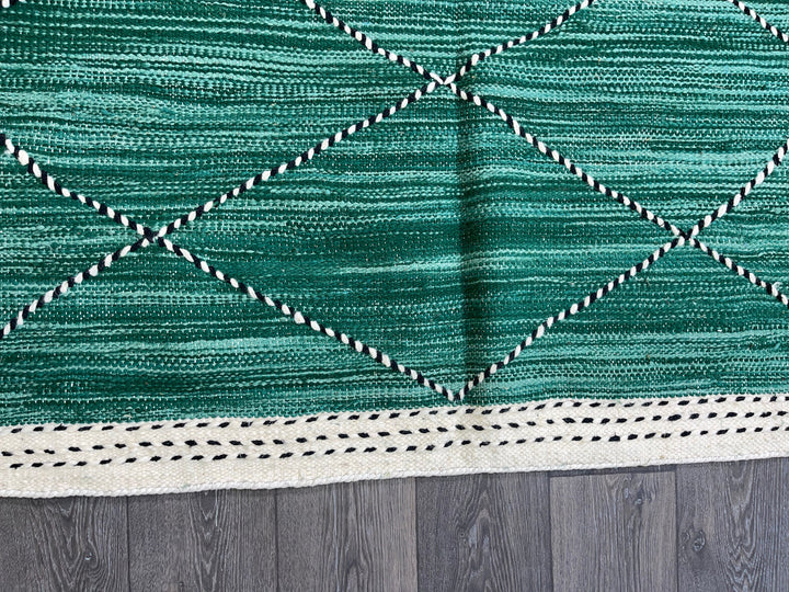 Artistic BENIOURAIN RUG, Zanafi Beni Ourain Rug, White  Green Rug, Abstract rug , Moroccan rugs