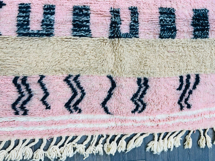 moroccan rug pink   rug  berber rug pink  handmade wool rug beni ourain rug  rose tapis