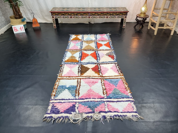 cute  rug, moroccan ,berber rug, checkered rug, pink  red rug,  beni ouarain rug, area rug, sheep wool rug, funky rug