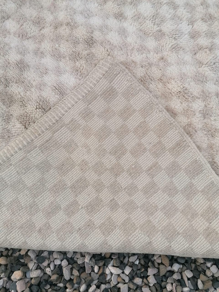 Checkered Moroccan rug , Taupe Checker Rug, Beni Mrirt rug