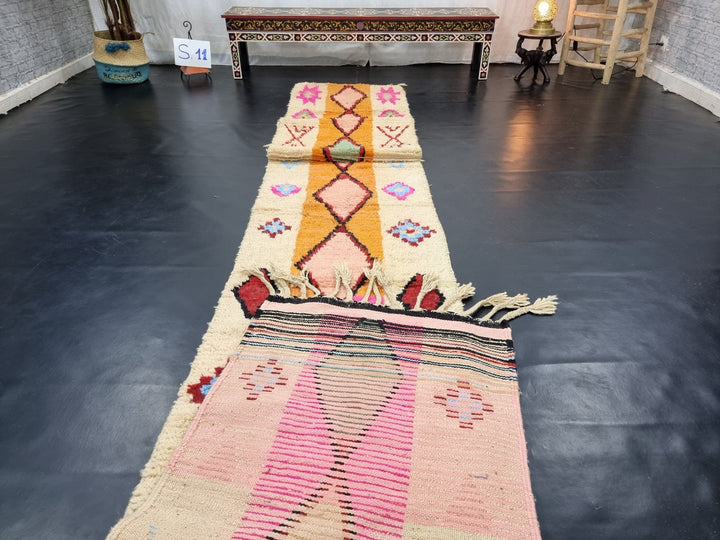 STUNNING BOUJAD RUG, Vibrant Boujaad Rug , Azilal Rug, Pink And Orange Rug, Geometric Rug, Handmade Rug, Berber Rug, Handwoven Wool Rug