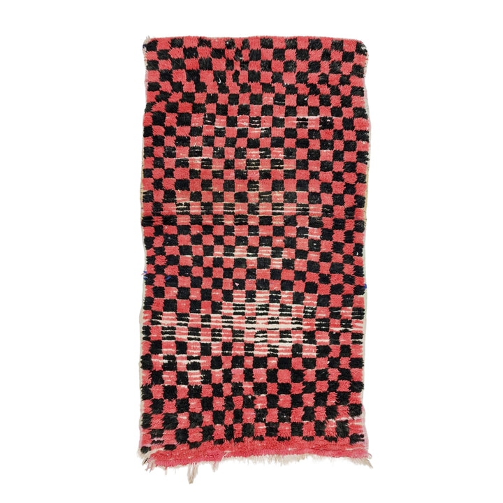 beautiful  rug, moroccan rug , berber rug, checkerboard rug, black  red  rug, tribal rug, sheep wool rug, area wool rug