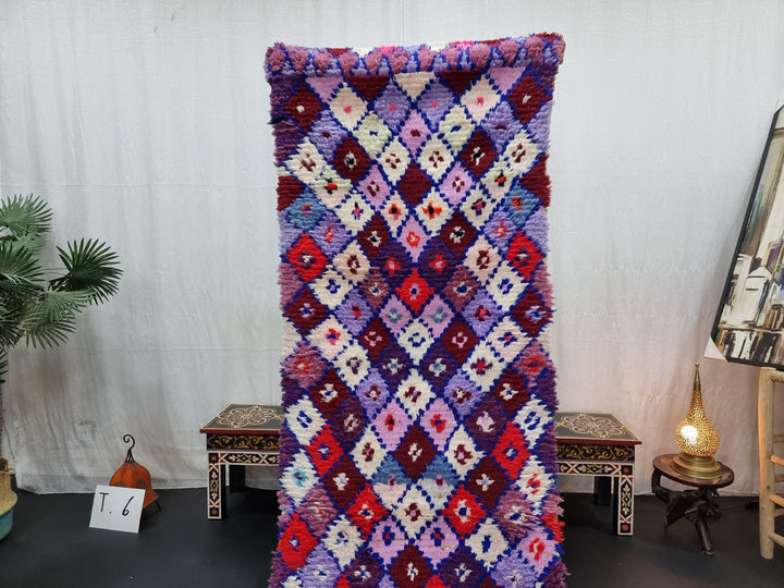 cute  rug, moroccan rug , berber rug, geometric rug, red  purple  rug, tulu rug, handwoven rug, sheep wool rug, area rug