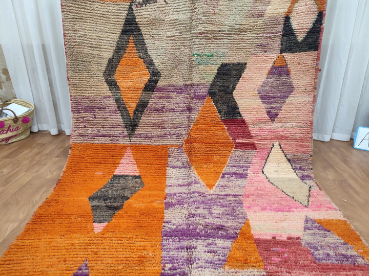 Authentic Moroccan Rug, Vibrant Boujaad Rug, Azilal rug, Bright Colored Rug, Abstract Carpet, Handmade Rug, Bohemian Rug, Tapis Marocain