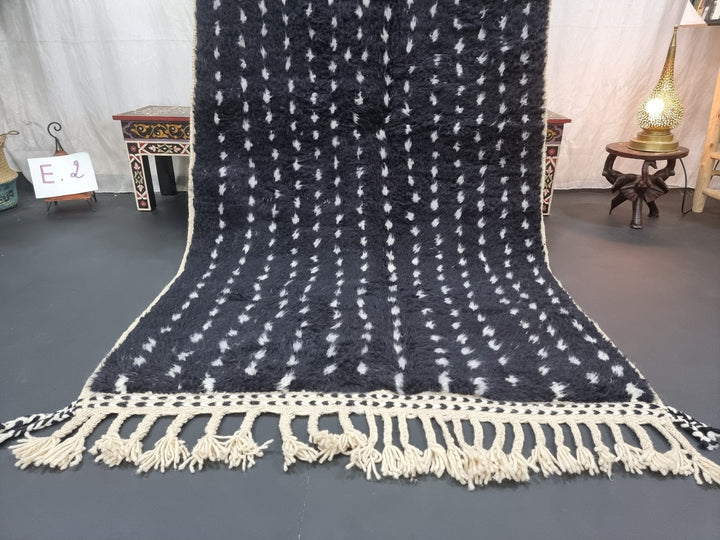 GORGEOUS BENIOURAIN RUG, Moroccan Handmade Rug , Black And White Rug, Wool Rug, Berber Rug, Dotted Wool Rug, Tribal Carpet, Handwoven Rug