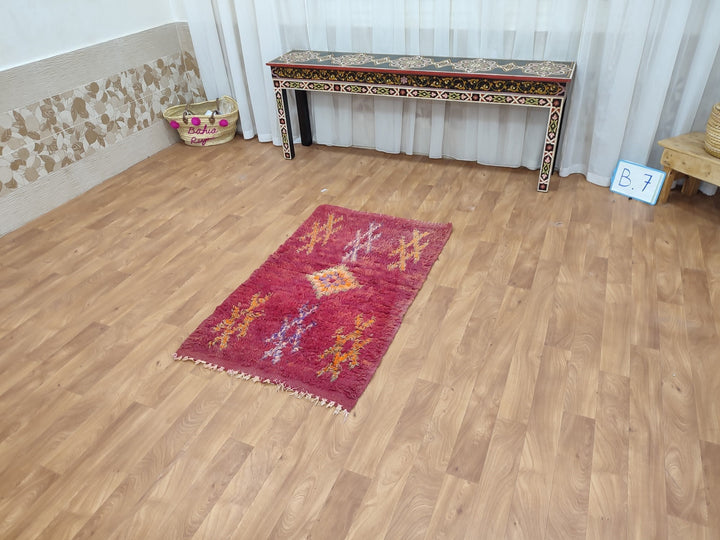 amazing moroccan rug,  handmade small rug, tribal geometric rug, antique red and orange rug, berber symbols carpet, sheep wool rug.