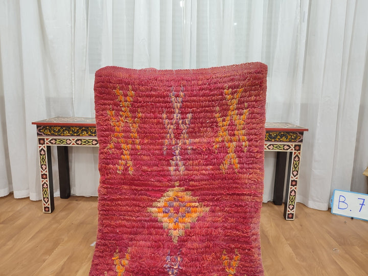 amazing moroccan rug,  handmade small rug, tribal geometric rug, antique red and orange rug, berber symbols carpet, sheep wool rug.