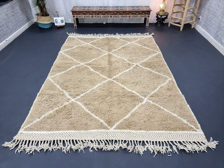 AMAZING BENIOURAIN RUG, Moroccan Rug , Sheep Wool Rug, Geometric Rug, Beige Rug, Handmade Rug, Berber Rug, Azilal Rug, Handwoven Rug