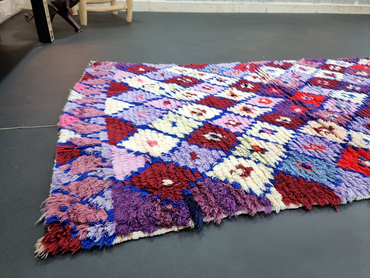 cute  rug, moroccan rug , berber rug, geometric rug, red  purple  rug, tulu rug, handwoven rug, sheep wool rug, area rug