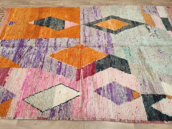 Authentic Moroccan Rug, Vibrant Boujaad Rug, Azilal rug, Bright Colored Rug, Abstract Carpet, Handmade Rug, Bohemian Rug, Tapis Marocain